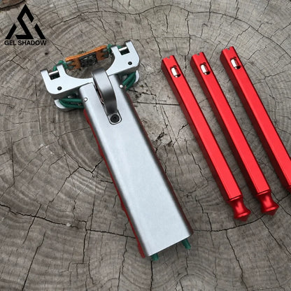 GS269 New Semi-auto Trigger Slingshot CNC Aluminum Alloy Professional Catapult - Slingshot + 3 Magazines
