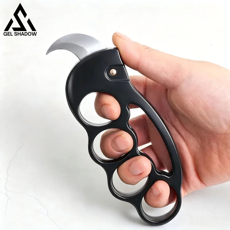 GS273 Brass Knuckles with Switchbalde Karambit Knife - 1 pcs