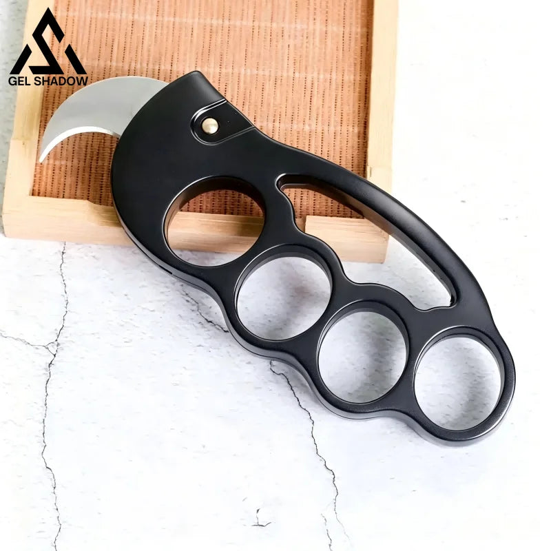GS273 Brass Knuckles with Switchbalde Karambit Knife