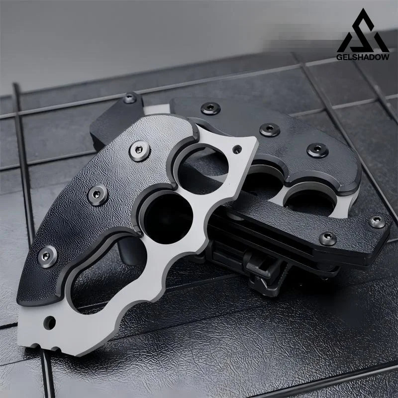GS277 Tactical Brass Knuckles With Quick Response Shealth Knuckle Duster