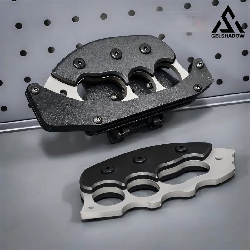 GS277 Tactical Brass Knuckles With Quick Response Shealth Knuckle Duster - 2 pcs