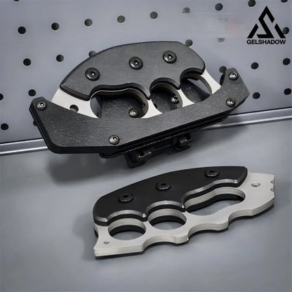 GS277 Tactical Brass Knuckles With Quick Response Shealth Knuckle Duster - 2 pcs