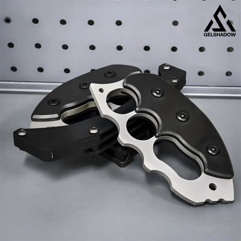 GS277 Tactical Brass Knuckles With Quick Response Shealth Knuckle Duster