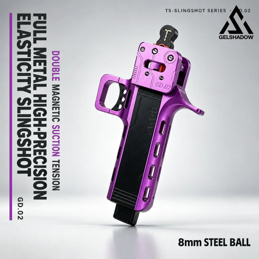 GS279 GD02 Mini Purple Slingshot Magazine CNC Aluminum Alloy - Slingshot + 1 Magazine