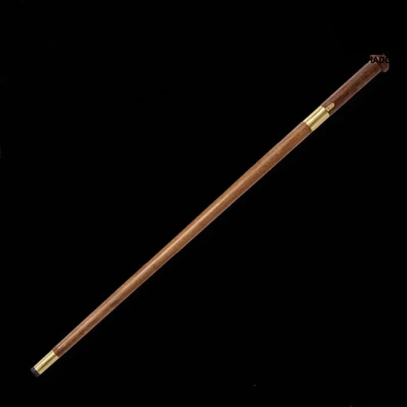 Handcrafted Mahogany Mushroom Head Pattern Steel Cane Sword with Copper Lock(US ONLY)-GS49 brown Pocket Knives