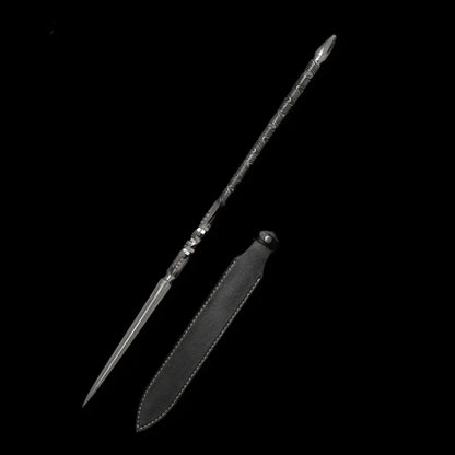 Handmade 三棱 Pattern Steel One-piece forging(US ONLY）-GS53 Black Silver Pocket Knives