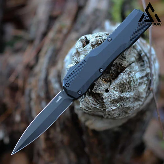 KS DE OTF - Blk Aluminum (3.45 ’ CPM-MagnaCut)-GS147 Black BRASSKNUCKLE