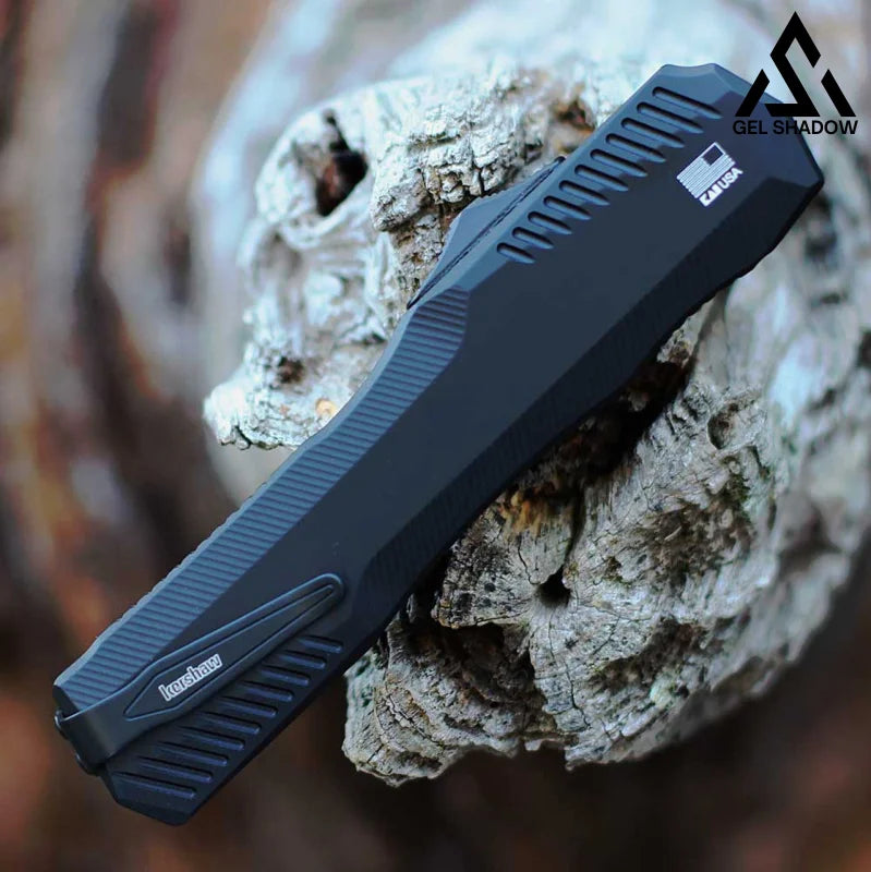 KS DE OTF - Blk Aluminum (3.45 ’ CPM-MagnaCut)-GS147 BRASSKNUCKLE