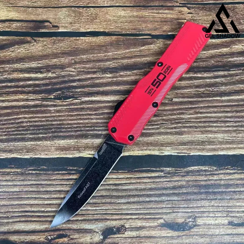 KS9000 DE OTF - Blk Aluminum (3.45 ’ CPM-MagnaCut)-GS147 Red 50th Anniversary Edition BRASSKNUCKLE