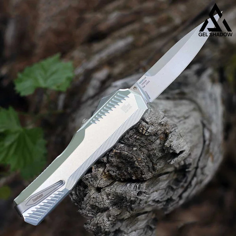 KS DE OTF - Blk Aluminum (3.45 ’ CPM-MagnaCut)-GS147 Silver BRASSKNUCKLE