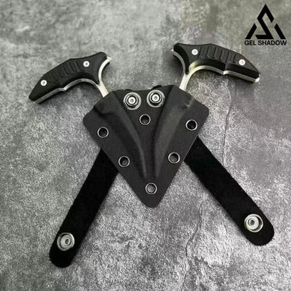MT Double bee shaped push type dagger serrated DLC blade-GS128