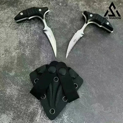MT Double bee shaped push type dagger serrated DLC blade-GS128