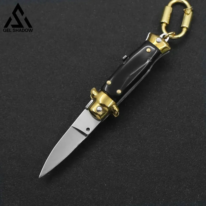 Mini Italian Stiletto Akc Switch Blade Express Keychain Black Knives