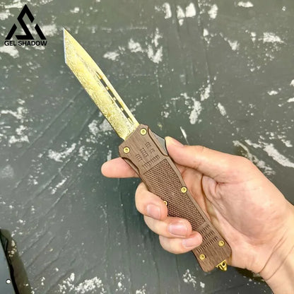 Mircotech Otf Automatic Knife Gold Pocket Knives