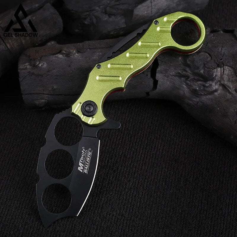 Mtech Usa Ballistic Knuckle Folding Knife Green Pocket Knives