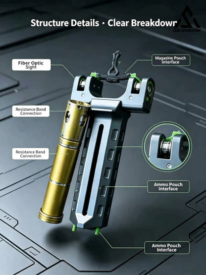 (Presell-15days)GS278 V10 56 Shots Slingshot with 4-in-1 Magazine CNC Aluminum Alloy - Slingshot + 1 Magazine