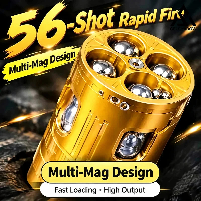 (Presell-15days)GS278 V10 56 Shots Slingshot with 4-in-1 Magazine CNC Aluminum Alloy - Slingshot + 1 Magazine