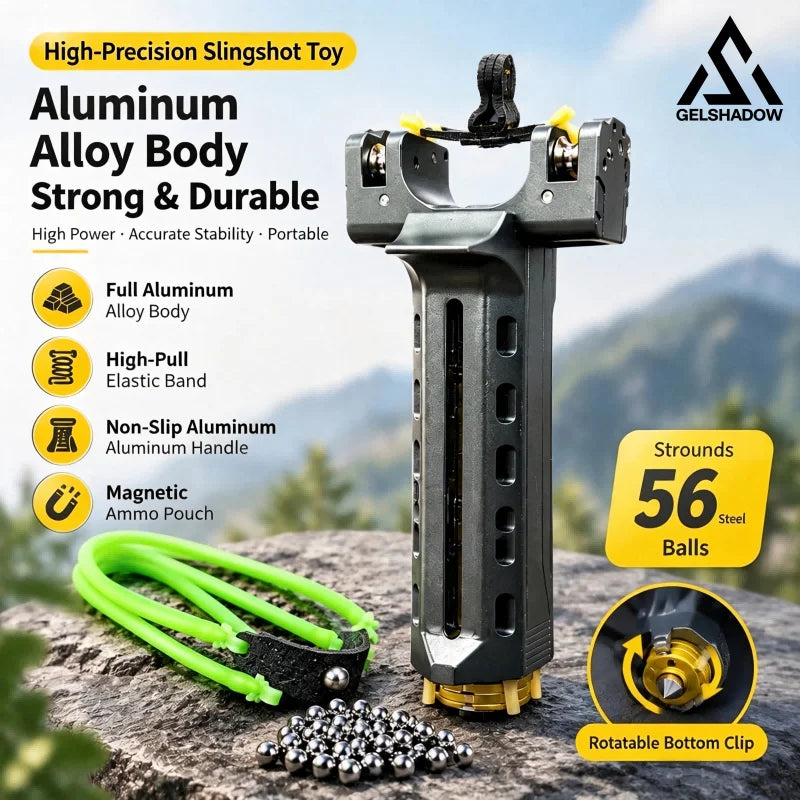 (Presell-15days)GS278 V10 56 Shots Slingshot with 4-in-1 Magazine CNC Aluminum Alloy - Slingshot + 1 Magazine