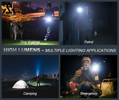 Rechargeable LED Flashlights High Lumens 5 Modes IPX6 Waterproof Handheld