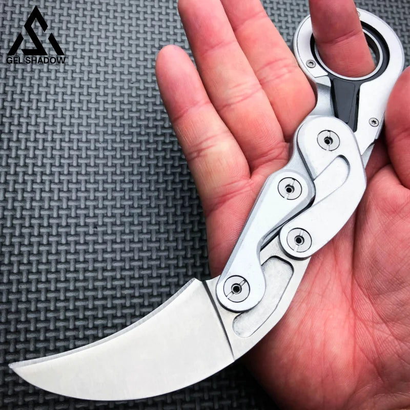 Self Defense Quick Karambit Knife Silver Pocket Knives