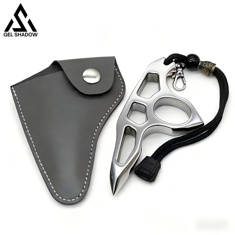 Stainless Steel Single Finger Brass Knuckle Broken Windows-GS117 - 1 pcs / Silver - BRASSKNUCKLE