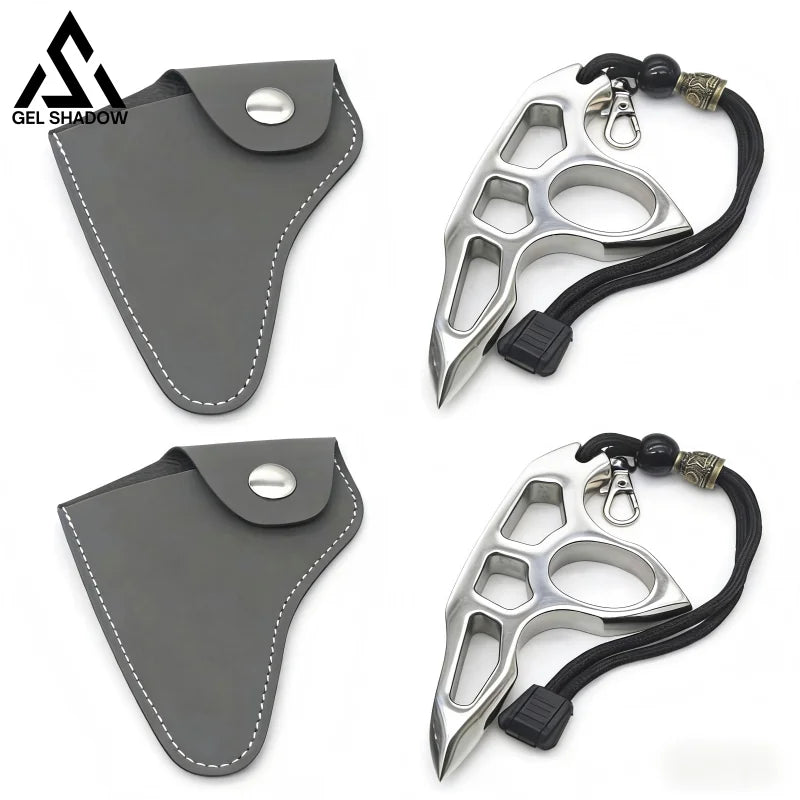 Stainless Steel Single Finger Brass Knuckle Broken Windows-GS117 - 2 pcs / Silver - BRASSKNUCKLE