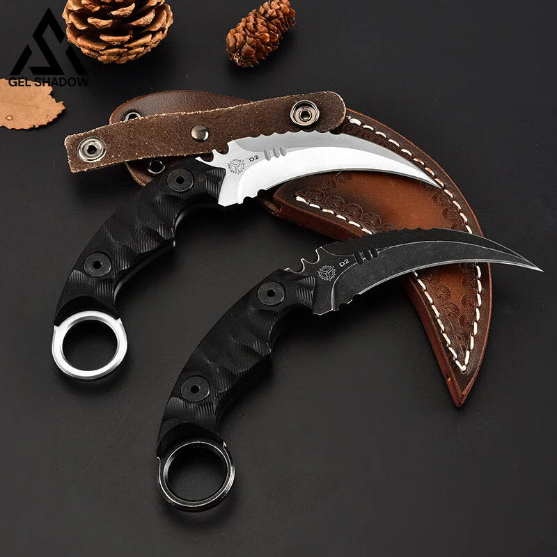 Strider Shadow Karambit Knife Sharp Claw D2 Steel Pocket Knives