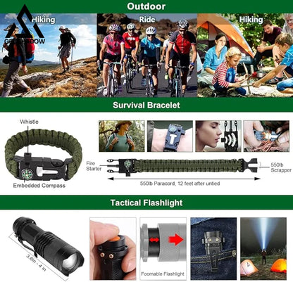 Survival Kit 28 in 1 Survival Gear Tool Emergency Tactical Equipment