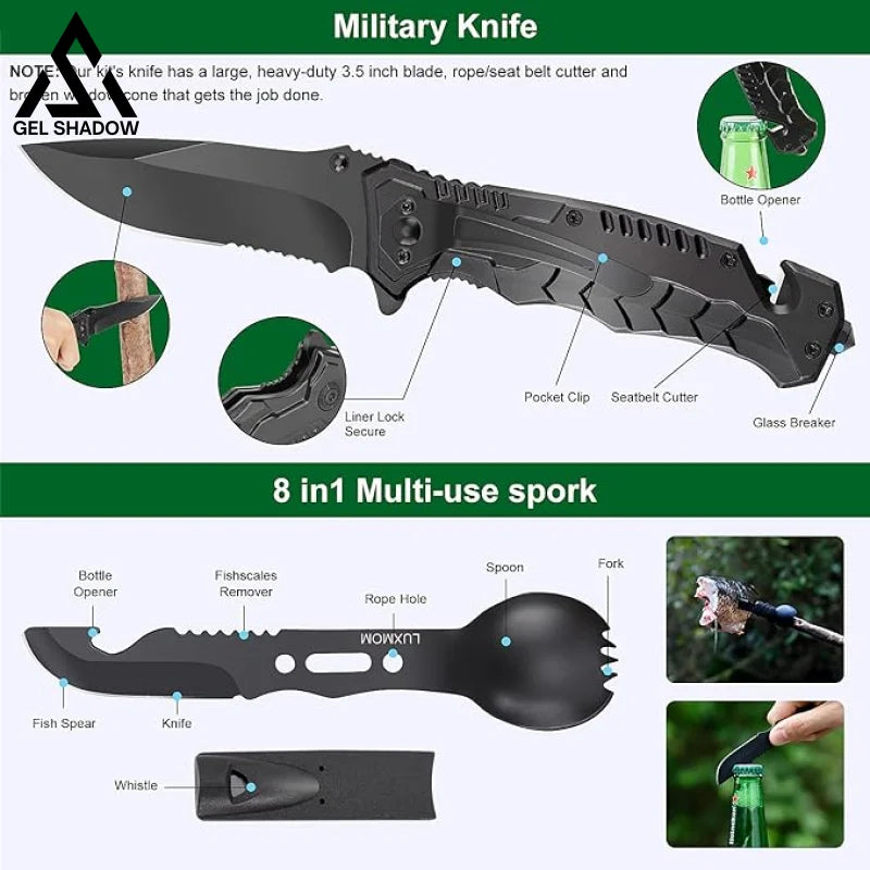 Survival Kit 28 in 1 Survival Gear Tool Emergency Tactical Equipment