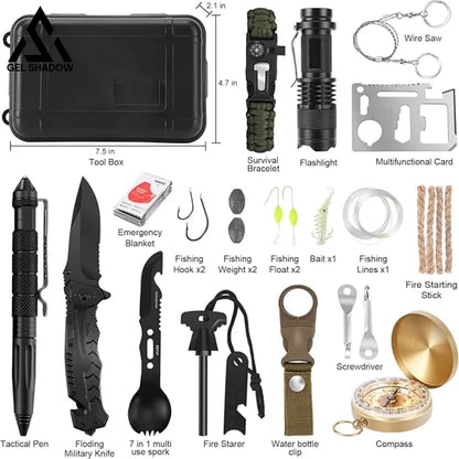 Survival Kit 28 in 1 Survival Gear Tool Emergency Tactical Equipment